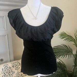 Velvet By Graham & Spencer
Black sheer bodice knit French style top